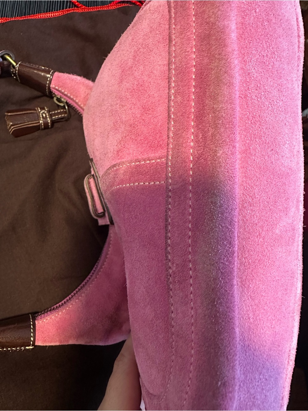 Vintage COACH Pink Hamilton Suede Flap Soho Shoulder Bag 7471 - Picture 8 of 16